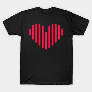 Love Heart Minimalistic Techno Style Valentine's Day Gift T-Shirt